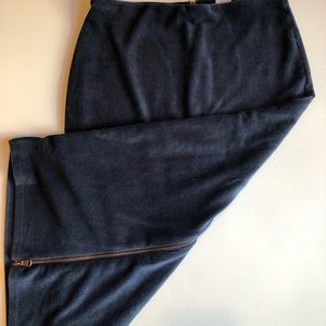 Midnight/Navy Blue Zipper Pencil Skirt